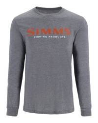 Simms Logo Shirt LS Athletic Heather M