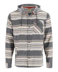 Simms Santee Flannel Hoody Black/Slate Blanket Stripe