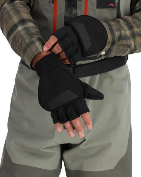 Simms Windstopper Foldover Mitt - Black - S