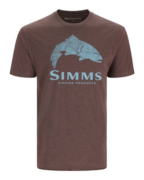 Simms Men's Fly Patch T-Shirt, Charcoal Heather / L