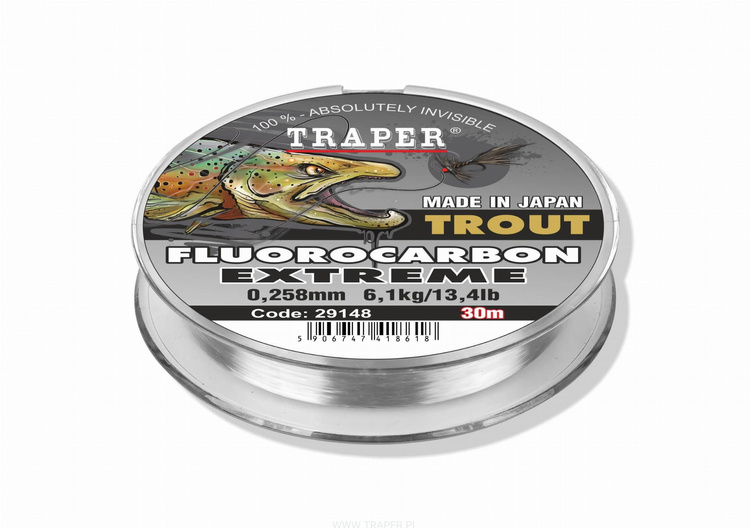 Traper Extreme Trout Fluorocarbon 0,232mm, Categories \ Leaders & Tippets  \ Tippet Material