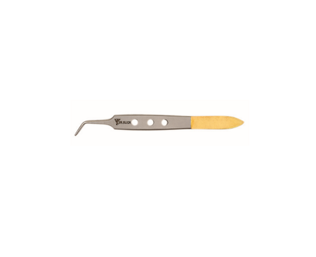 Dr. Slick Bishop Tweezer, 4″, Gold & Satin, Curved 