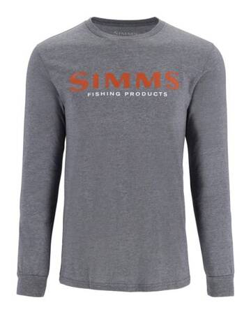 Simms Logo Shirt LS Athletic Heather S