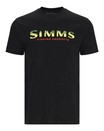 Simms Logo T-Shirt Black - Neon 3XL