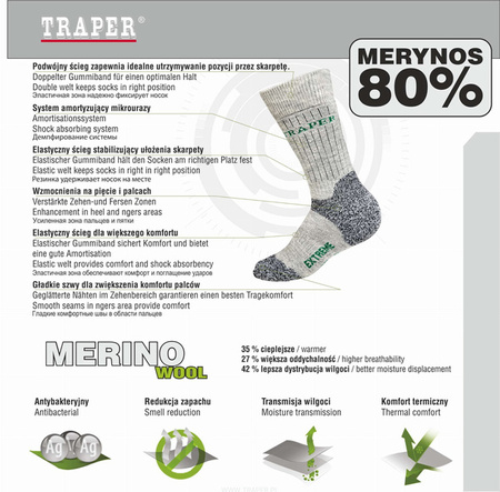 Traper Skarpety Extreme Grey 39-42