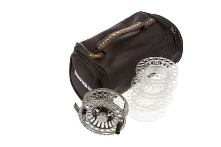 Snowbee SPECTRE CASSETTE FLY REEL #5/6 - GUNMETAL SILVER + 3 SPARE SPOOL + REEL BAG