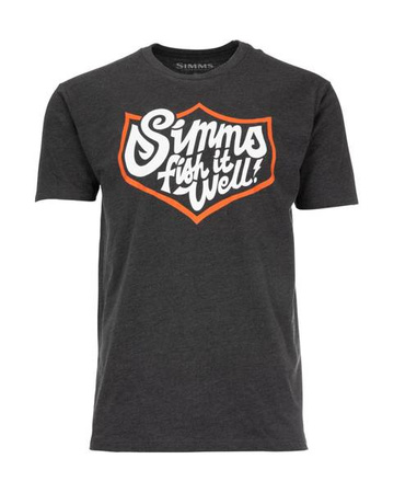 Simms Fish It Well Badge T-Shirt Charcoal Heather M