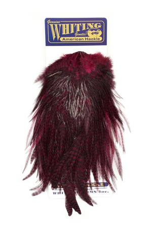 Whiting American Rooster Saddle - Grizzly dyed Claret