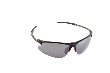 Snowbee SUPERLIGHT SPORTS SUNGLASSES - MATT BLACK & GREY FRAME, SMOKE MIRROR LENS