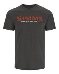 Simms Logo T-shirt Simms Orange/Charcoal Heather - koszulka wędkarska