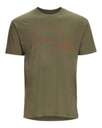 Simms Trout Outline T-Shirt Military Heather XL