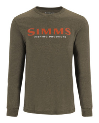 Simms Logo Shirt LS Loden Heather- bawełniana koszulka z długim rękawem