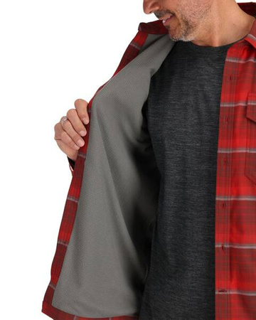 Simms Coldweather Shirt Cutty Red Asym Ombre Plaid
