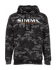 Simms Logo Hoody Woodland Camo Carbon - bluza wędkarska z kapturem