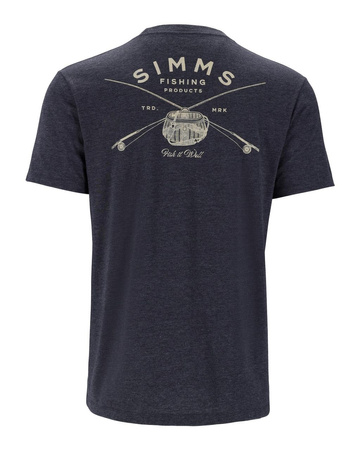 Simms Classic Tackle T-Shirt Navy Heather - koszulka wędkarska