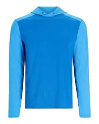Simms SolarFlex Hoody Bright Blue/Seaport - koszulka wędkarska z kapturem i filtrem UV