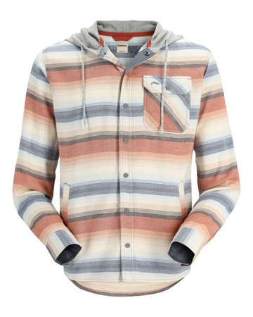 Simms Santee Flannel Hoody Multicolored Stripe - koszula flanelowa kaputrem z bawełną organiczną