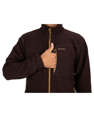 Simms Rivershed Full Zip Mahogany - bluza polarowa z zamkiem
