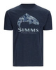 Simms Trout Regiment Camo Fill T-Shirt Navy Heather - koszulka wędkarska