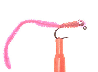 Jig Chenille Worm - Fluo Red
