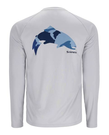 Simms Tech Tee Artist Series Trout/Sterling - koszulka z motywem wędkarskim i ochroną UV