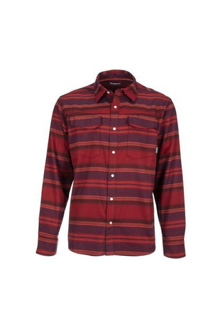 Simms Gallatin Flannel Shirt Dark Auburn Red Stripe - koszula flanelowa z ochroną UV