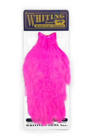 Whiting American Hen Cape - White dyed Pink