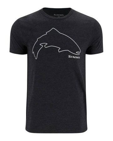 Simms Trout Outline T-Shirt Dark Gunmetal Heather 