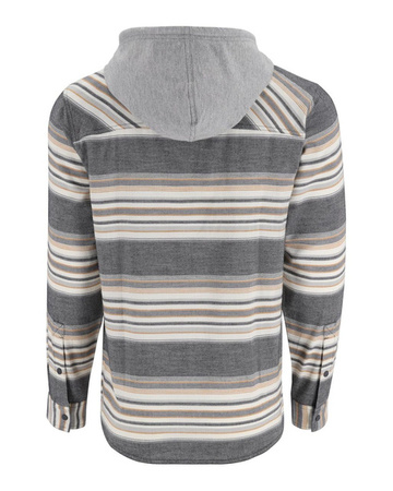 Simms Santee Flannel Hoody Black/Slate Blanket Stripe XXL