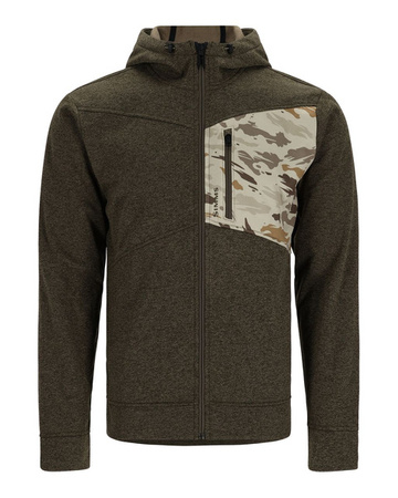 Simms CX Hoody - Full Zip Dark Stone/Ghost Camo Stone - bluza wędkarska rozpinana typu softshell