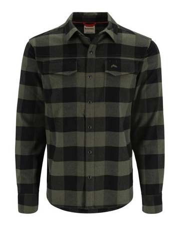 Simms Gallatin Flannel Shirt Loden Buffalo Check L