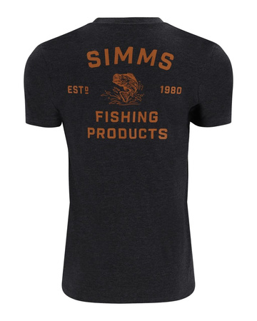 Simms Stacked Bass T-Shirt Charcoal Heather