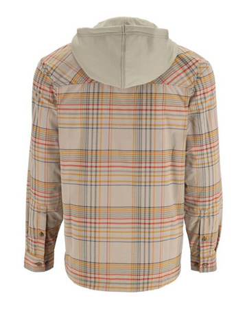 Simms Coldweather Hoody Stone Neo Plaid - rozpinana bluza wędkarska z kapturem