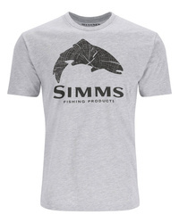 Simms Wood Trout Fill T-Shirt Grey Heather M