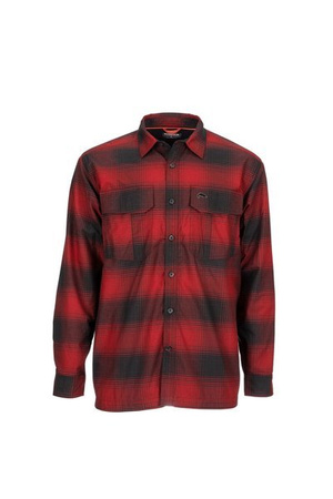 Simms Coldweather Shirt Auburn Red Buffalo Blur Plaid - ocieplana koszula flanelowa