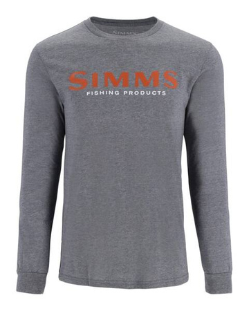 Simms Logo Shirt LS Athletic Heather - bawełniana koszulka z długim rękawem