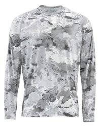 Simms Solarflex Crewneck Prints Cloud Camo Grey XL