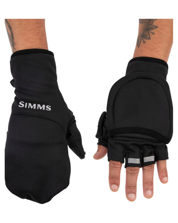 Simms Freestone F/O Mitt Black - rękawiczki wędkarskie z odkrywanymi palcami