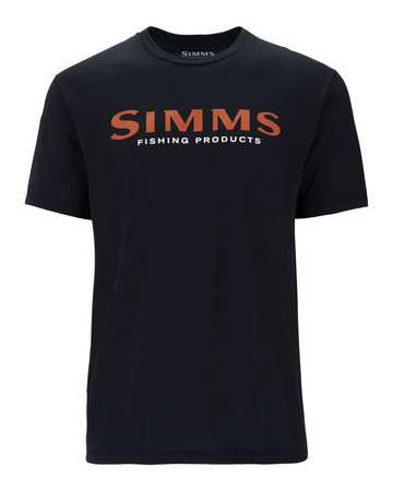 Simms Logo T-Shirt Jet Black  - koszulka wędkarska