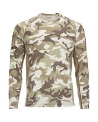 Simms Solarflex Crewneck Prints Woodland Camo Sandbar L