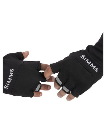 Simms Freestone Half Finger Black - rękawice wędkarskie polarowe z odkrytymi palcami