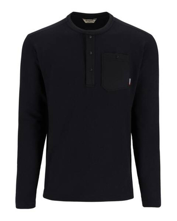 Simms Highline Henley Black - ciepła koszulka z długim rękawem