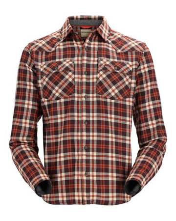 Simms Santee Flannel Maghoany/Tan Camp Plaid M