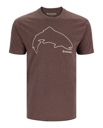 Simms Trout Outline T-Shirt Brown Heather - koszulka wędkarska
