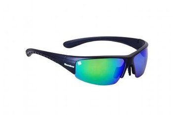 Snowbee SPECTRE WRAP OPEN FRAME SUNGLASSES BLACK/GREY - YELLOW/GREEN MIRROR LENS