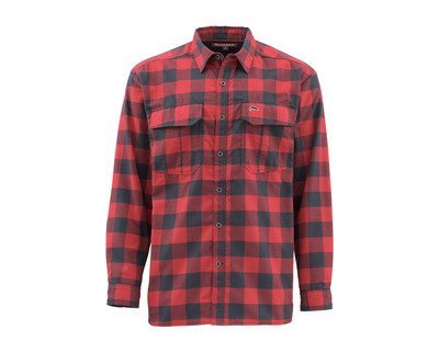 Simms Coldweather Shirt Red Buffalo Plaid M