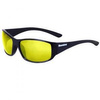 Snwobee WRAP-AROUND FULL FRAME SUNGLASSES - BLACK/GREY - YELLOW UNPOLARISED LENS