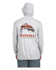 Simms Tech Hoody - Artist Series Trout Logo Flame/Sterling - koszulka wędkarska z kapturem i ochroną przed UV