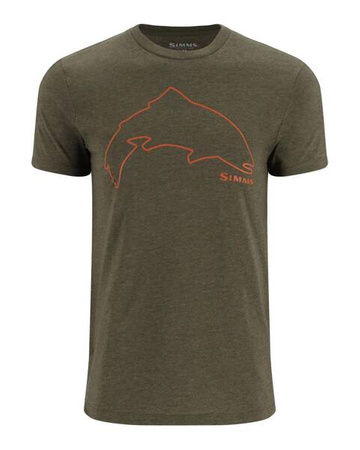 Simms Trout Outline T-Shirt Loden Heather - koszulka wędkarska