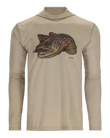 Simms Tech Hoody - Artist Series Stone/Brown Trout 3XL